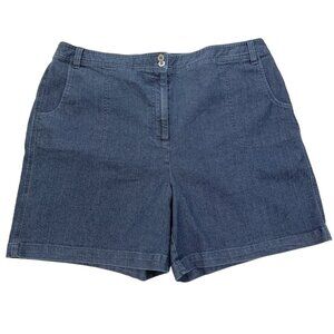 Laura Scott Women's Blue Denim Shorts Size 18 Stretch High Rise
